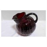 Vintage Anchor Hocking Royal Ruby swirl pitcher