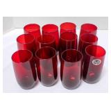 12 Vintage Anchor Hocking Royal Red tumblers