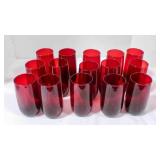 15 Vintage Anchor Hocking Royal Red tumblers
