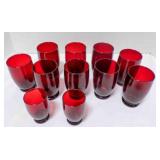 11 Vintage Anchor Hocking Royal Red Footed tumbler