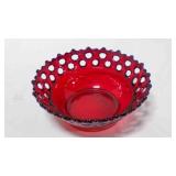 Vintage Westmorland ruby red Cadmium glass lace