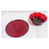 Vintage Anchor Hocking Royal Ruby serving bowl and