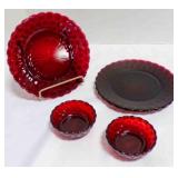 Vintage Anchor Hocking Royal Ruby Bubble plate