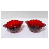 Vintage Anchor Hocking Royal Ruby Red Oyster Pearl