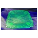 Vintage Indiana glass Lorain square luncheon plate