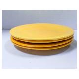 4 Fiestaware Classic Rim Dinner plates -yellow