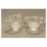 Duncan & Miller Teardrop Creamer and Open Sugar