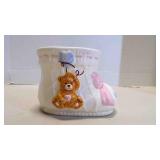 Vintage Ceramic Baby Boot Flower Planter