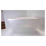 White & Clear Plastic Storage Bin w/Closeable Lid
