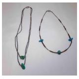 2 Handcraft ed Turquoise Shell Beaded Necklace