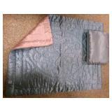 Vintage Satiny Baby Blanket & Pillow Pink & Blue