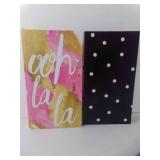 2 Decorative Book Boxes Black/ White Polka dots