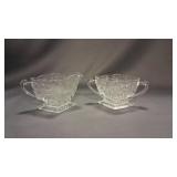 Vintage Indiana Glass Pineapple and Floral Clear