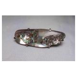 Vintage Sterling Silver & Abalone Shell Brooch
