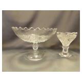 8" Vintage Early American Pattern Glass Compote