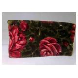 Vintage Bi-Fold Wallet in Wild Rose Velvet & Red