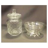 Vintage clear Pressed Glass Jam or Condiment Jar