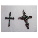 2 Vintage Native American Zuni Sterling Silver