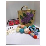 Straw Beach Sewing bag, "Dixie" Yarn