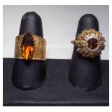 1973 Sarah Coventry "Ember Navette" Ring Marquise