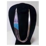 Vintage Navajo Sterling Liquid Silver 10 Strand