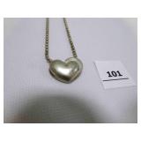 Heart Necklace sterling silver marked .925