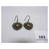 Heart Earrings sterling silver marked .925