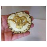 Vintage Handcraft ed Elk Antler Burr Belt Buckle