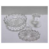 American Fostoria Candle stick, bowl w/legs