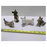 4 Scotty Scottie Westies dogs-ceramic vintage