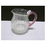 Cute little Juice Milk Pitcher w/pink handle