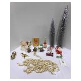 Glitter Silver trees, Santa Mug, ornaments