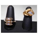 Vintage AVON Fire Flower Ring w/Faux Fire Opal