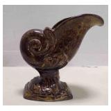 Ceramic Cornucopia Planter Vase Marbled Glazed