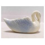 Vintage Ceramic Swan Planter/Trinket Dish w/Blue