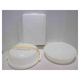 Vintage Tupperware Cake Taker, 2 Pie Takers