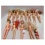 Barbie Dolls,8 marked 1966 Malaysia, Taiwan, China