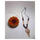 Tribal Style Clay & Wood Beaded Necklace Featuring