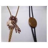 Native American Black Braided Leather Bolo