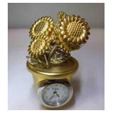 Miniature 2ï¿½"Elgin collectible Clock Sunflower