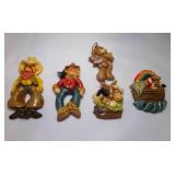 4 Hand Craft ed Salt Dough Brooches & 1 Salt