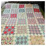 Vintage Quilt Top Hand Pieced 64" x 76"
