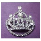 Vintage CATHE Rhinestone Crown Brooch Collectible