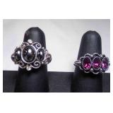 Vintage AVON Purple Brilliance Ring w/3 Purple