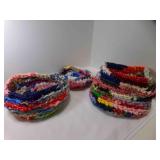 3 Handmade Crocheted Fabric Scrap Baskets