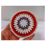 Native American Beaded Rosette Coin Purse - Broken