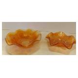 Vintage 7" Marigold Carnival Glass Bowl - Star