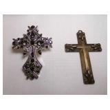 Premier Jewelry Gun Metal Crystals Cross Necklace