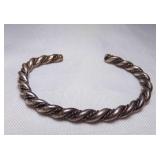 Vintage Navajo Sterling Silver Twisted Rope Cuff