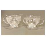 Vintage New Martinsville Glass Sugar and Creamer